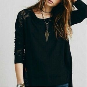 Free People Lace Cut Out Top